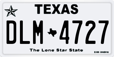 TX license plate DLM4727