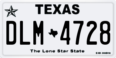 TX license plate DLM4728