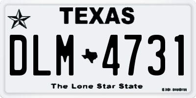TX license plate DLM4731