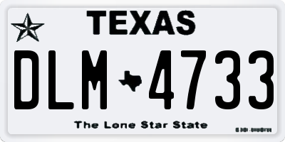TX license plate DLM4733