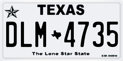 TX license plate DLM4735