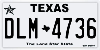TX license plate DLM4736