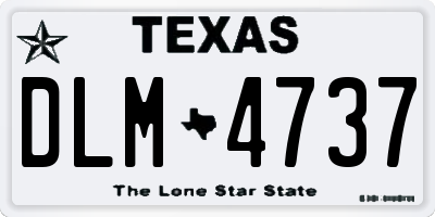 TX license plate DLM4737