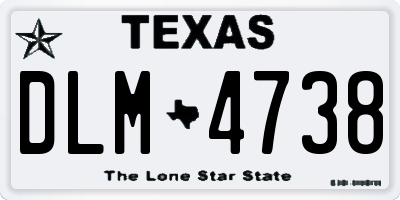 TX license plate DLM4738