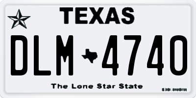 TX license plate DLM4740