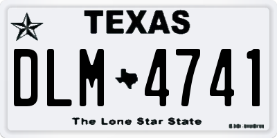 TX license plate DLM4741