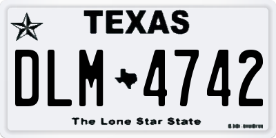 TX license plate DLM4742