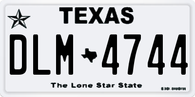 TX license plate DLM4744