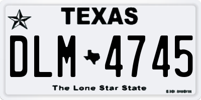 TX license plate DLM4745