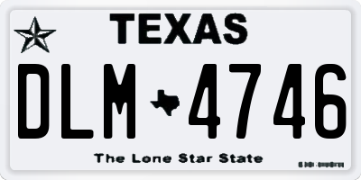 TX license plate DLM4746