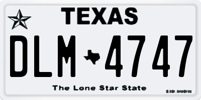 TX license plate DLM4747