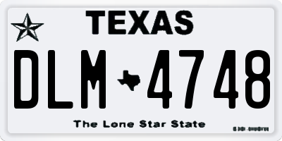 TX license plate DLM4748