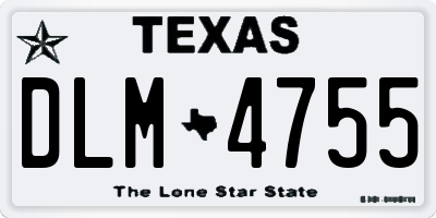 TX license plate DLM4755