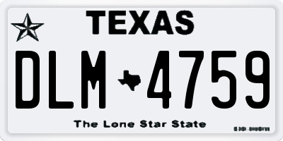 TX license plate DLM4759