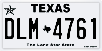 TX license plate DLM4761