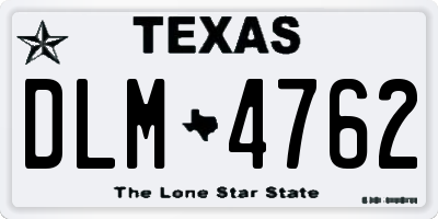 TX license plate DLM4762