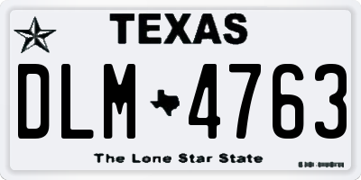 TX license plate DLM4763