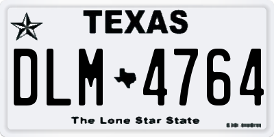TX license plate DLM4764