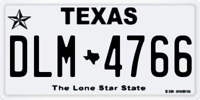 TX license plate DLM4766