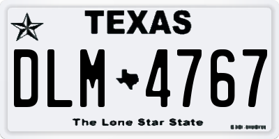 TX license plate DLM4767
