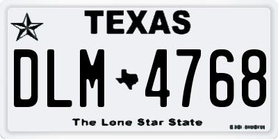TX license plate DLM4768