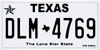 TX license plate DLM4769