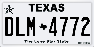 TX license plate DLM4772