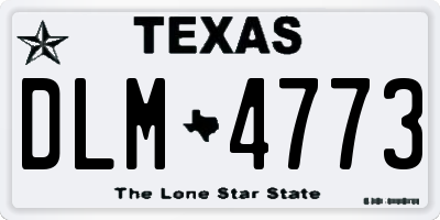 TX license plate DLM4773