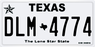 TX license plate DLM4774