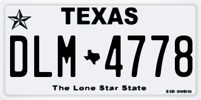 TX license plate DLM4778