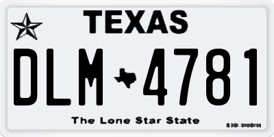 TX license plate DLM4781