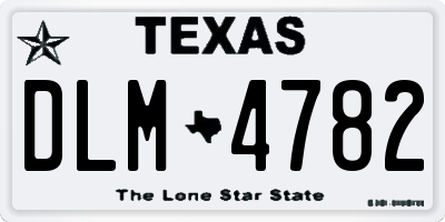 TX license plate DLM4782