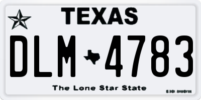 TX license plate DLM4783