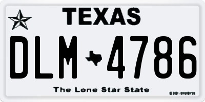 TX license plate DLM4786