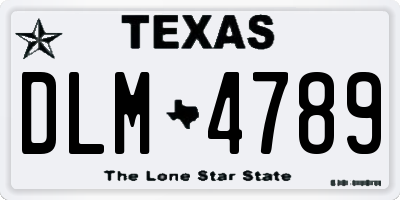 TX license plate DLM4789