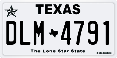 TX license plate DLM4791