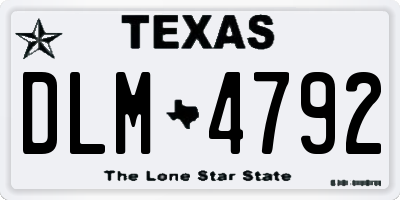 TX license plate DLM4792