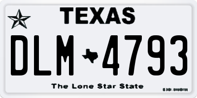 TX license plate DLM4793