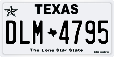 TX license plate DLM4795