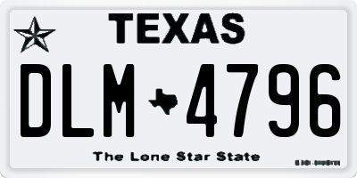 TX license plate DLM4796