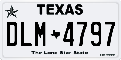 TX license plate DLM4797