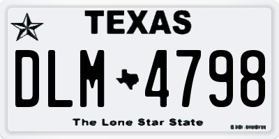 TX license plate DLM4798