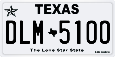 TX license plate DLM5100