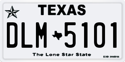 TX license plate DLM5101