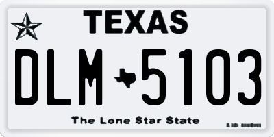 TX license plate DLM5103