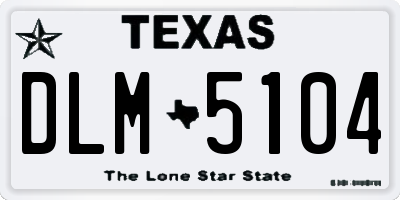 TX license plate DLM5104