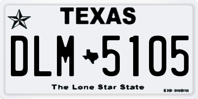TX license plate DLM5105
