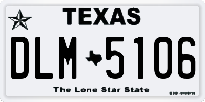 TX license plate DLM5106