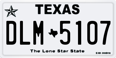 TX license plate DLM5107