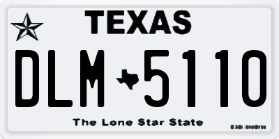 TX license plate DLM5110